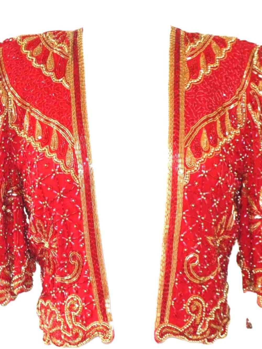 JASDEE Vintage Bolero Jacket Hand Work Beading On Silk Style 2066